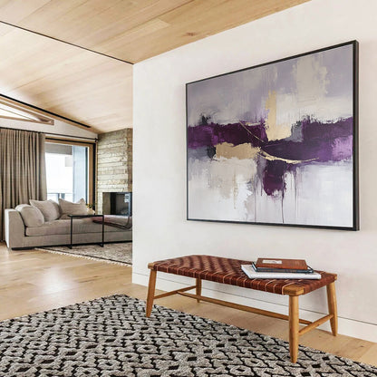 Purple Gold Abstract Art for Sophisticated Wine Bar & Art Deco - Style Lounge SC088