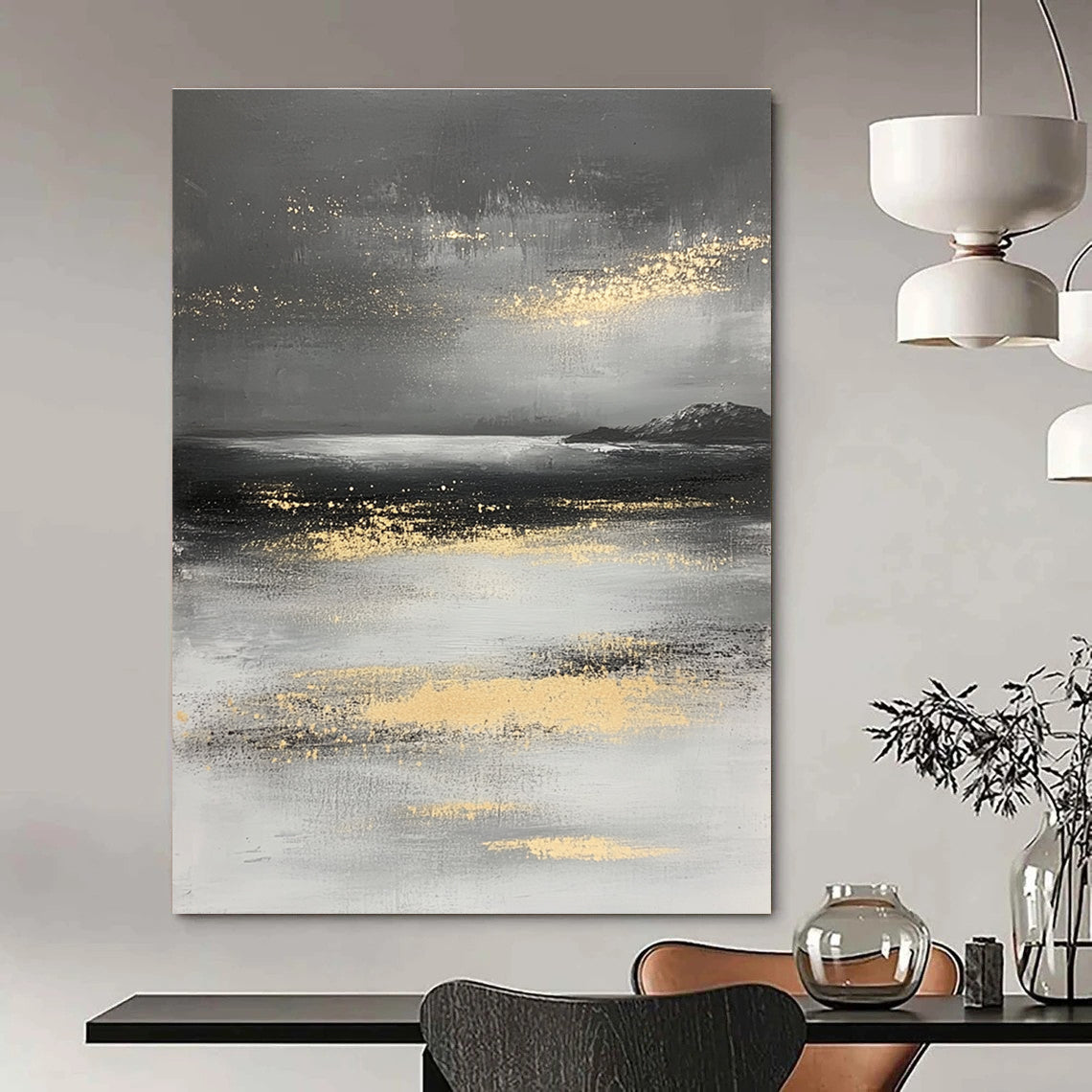 Sparkling Gold - Speckled Sea Art for Coastal Home & Bar STSC064