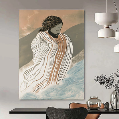 Figure in Striped Cloak for Spiritual Retreat & Art - Themed Library STSC1131