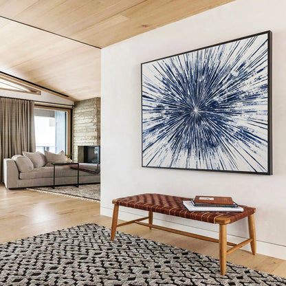 Blue Radial Burst Art for Modern Office Lobby & Art Gallery SC430