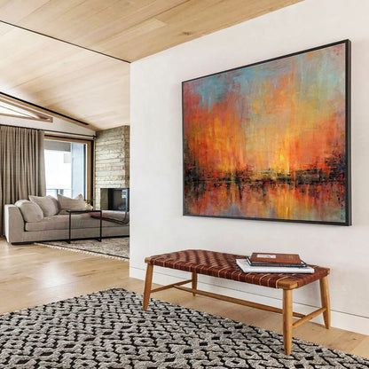 Orange - Red Sunset Abstract Art for Relaxing Balcony DLZ2770