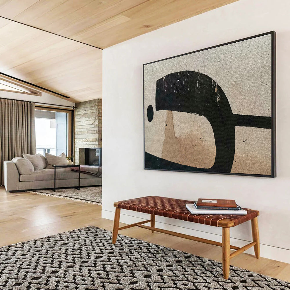 Black - Brown Abstract Art for Minimalist Home Offices DLZ2523