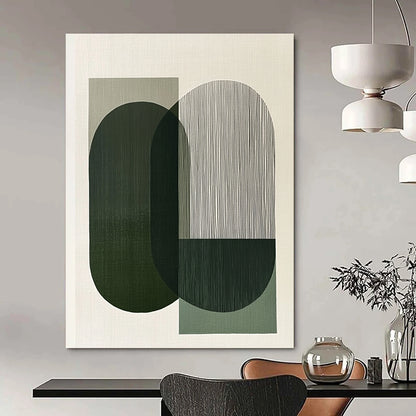 Green and Grey Geometric Shapes for Contemporary Office & Minimalist Living Room STSC1178