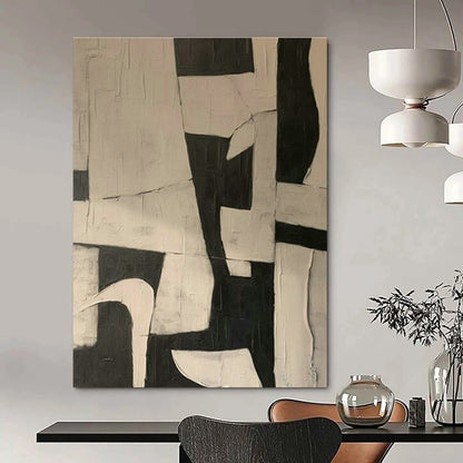 Black - White Geometric Abstract Art for Contemporary Office & Minimalist Art Gallery DLZ1874