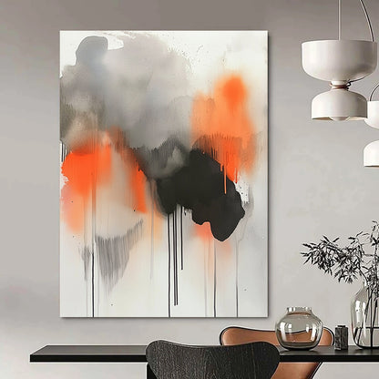 Abstract Grey, Orange, and Black Drips for Creative Studio & Urban - Themed Restaurant STSC758