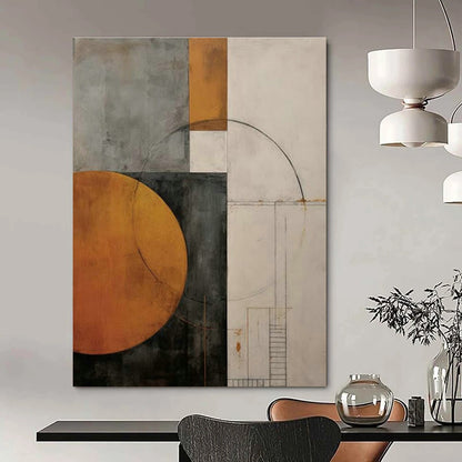 Geometric Abstract in Earth Tones for Industrial - Style Home & Minimalist Art Gallery DLZ2121