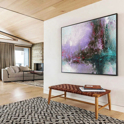 Purple - Green Hazy Abstract Art for Artistic Bedroom DLZ2764