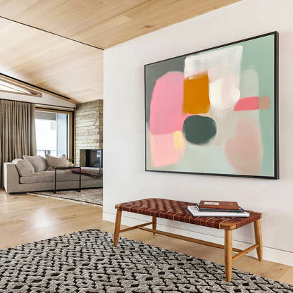 Soft Color Blocks Art for Girls’ Bedroom & Minimalist Café SC380