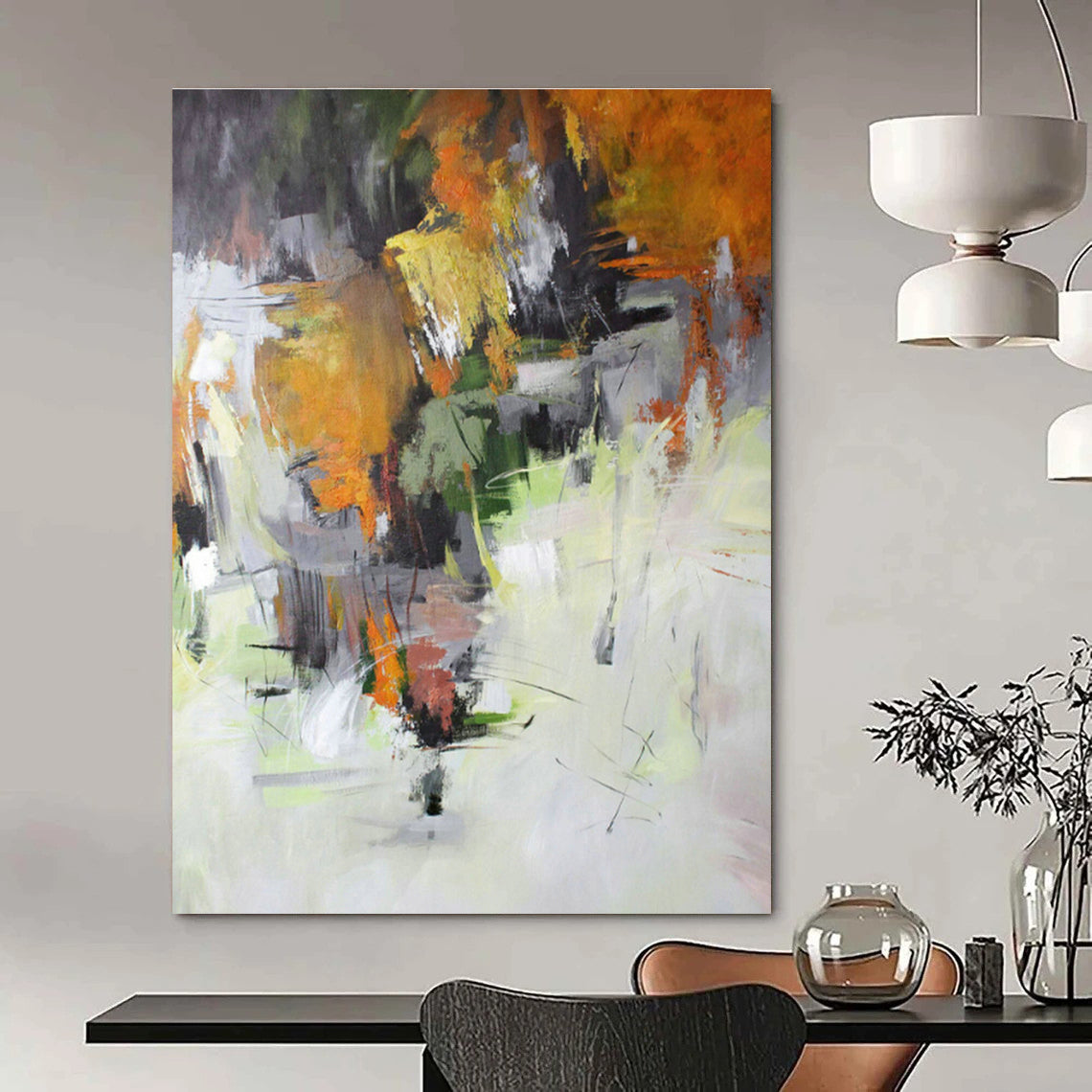 Colorful Abstract Landscape Art for Living Room & Garden Room DLZ0403