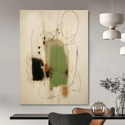 Green, Black & Brown Abstract Art for Nature - Inspired Yoga Studio & Earth - Toned Home Living Room DLZ0829