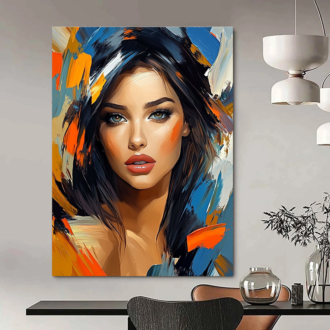 Colorful Abstract Portrait for Modern Living Room & Art Gallery STSC1270