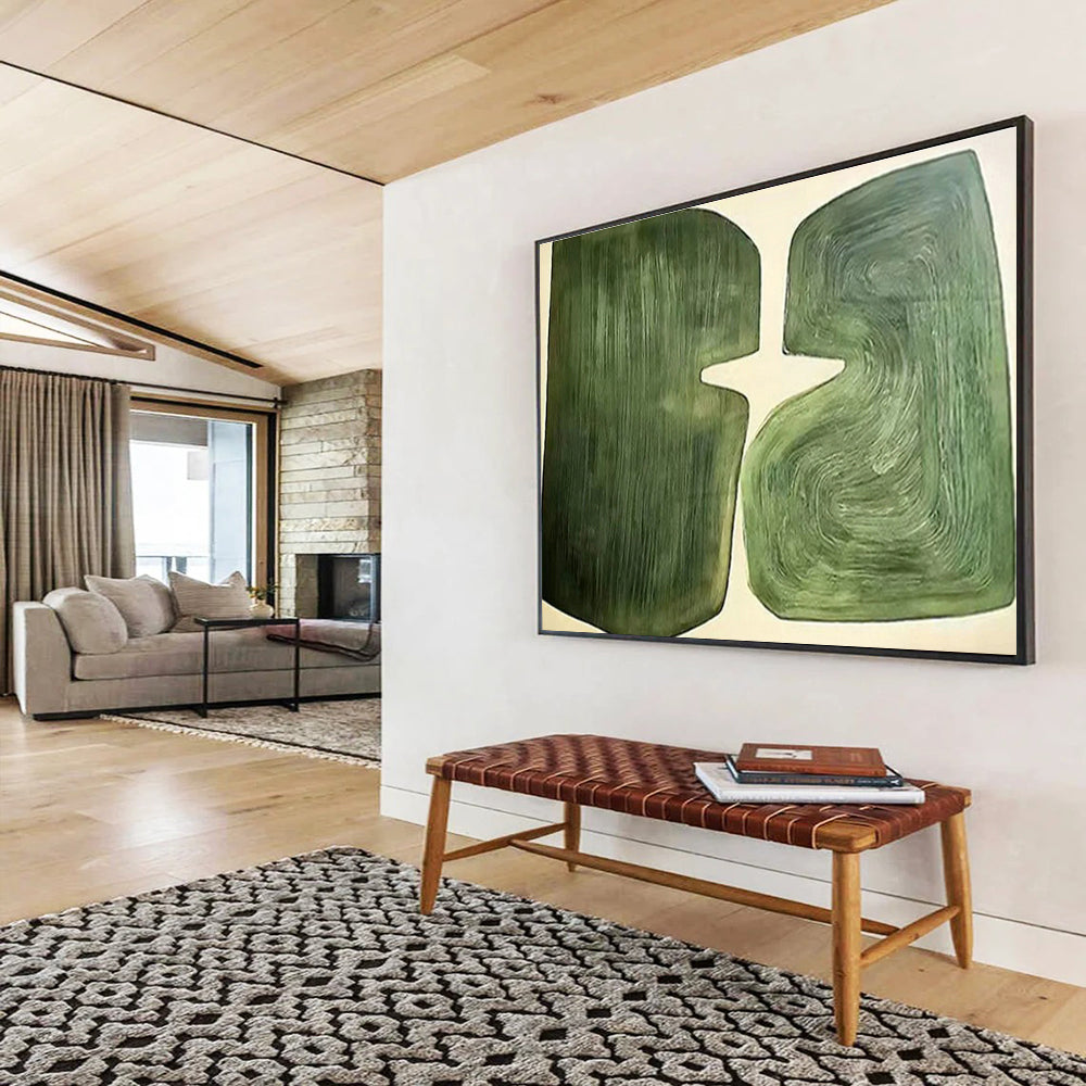 Green Abstract Shapes Art for Modern Minimalist Office DLZ2913