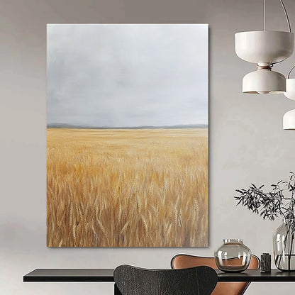 Golden Wheat Field Art for Rustic Home Dining Room & Agricultural Art Exhibition STSC1034