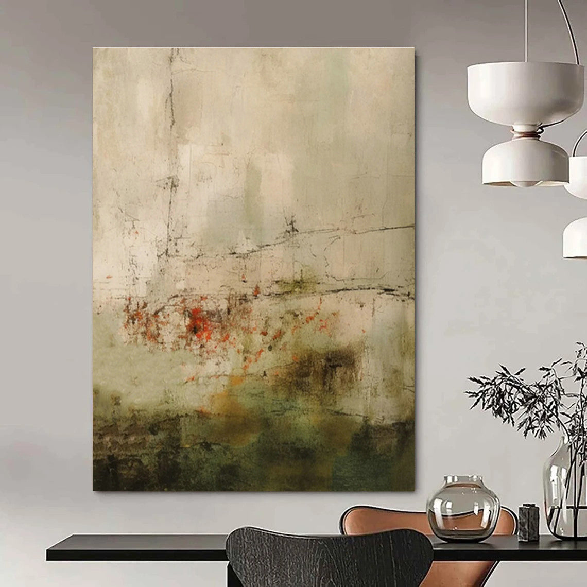 Red - Accented Abstract for Creative Agency Conference Room & Eclectic Home Gallery DLZ0899