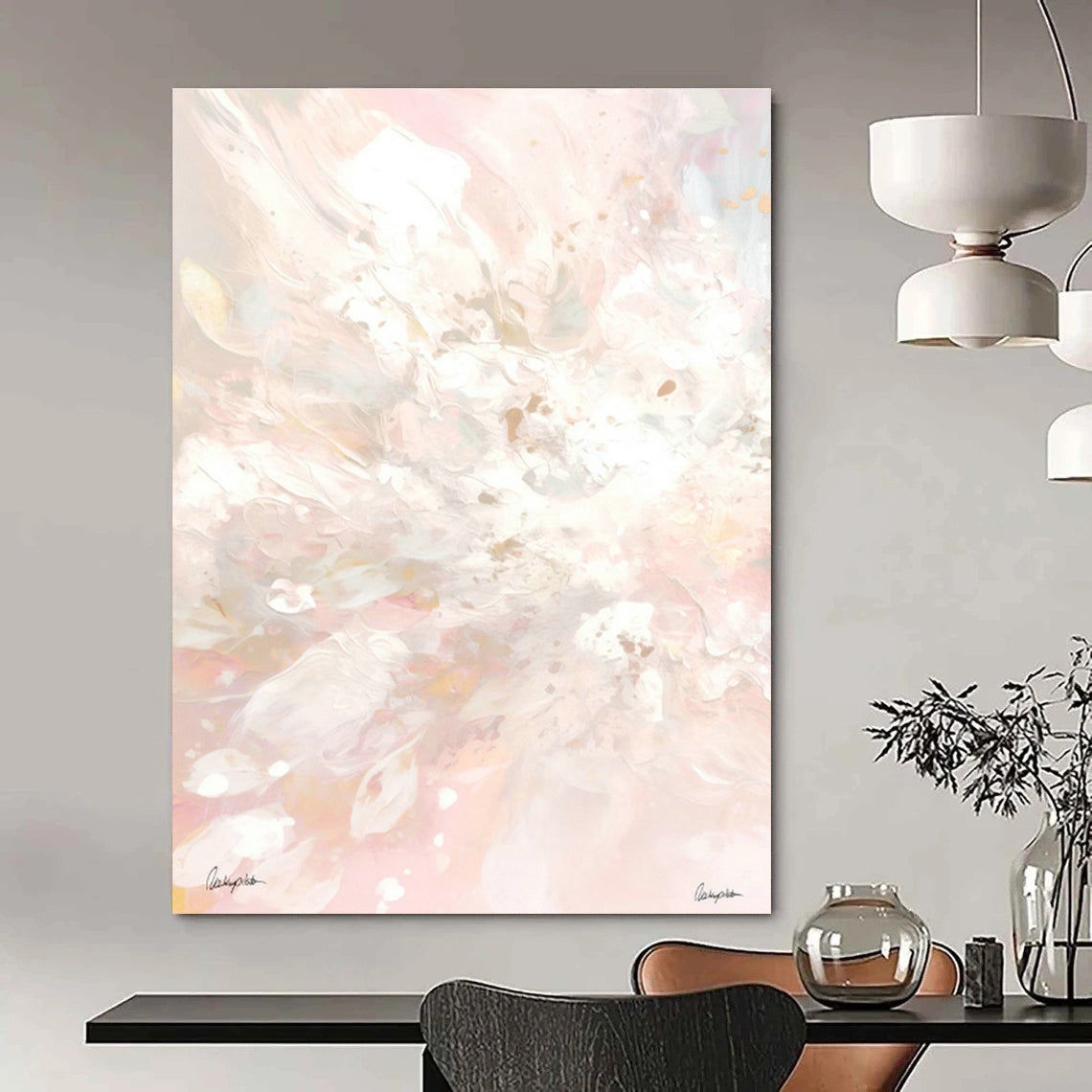 Pink Floral Abstract Art for Beauty Salon & Home Dressing Room DLZ1095