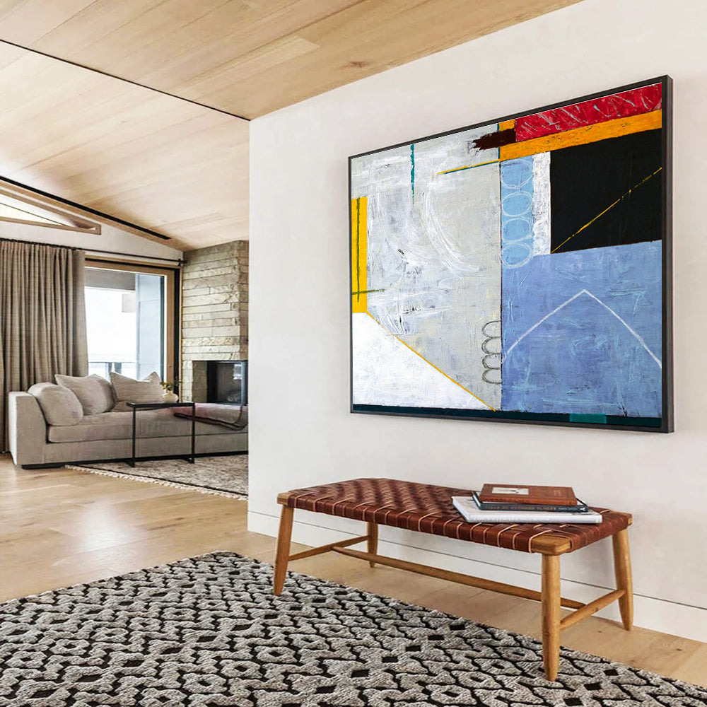 Geometric Color - Block Abstract Art for Modern Office Lobby DLZ2954