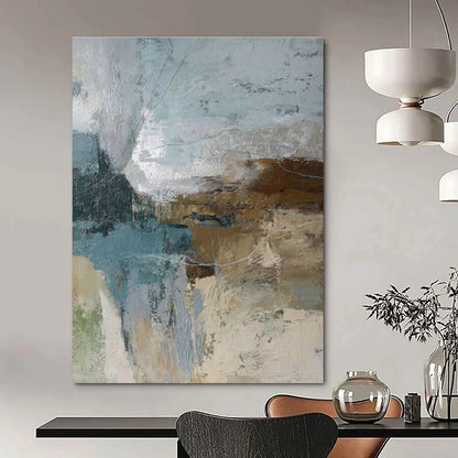 Blue - Brown Abstract Art for Living Room & Office DLZ0400
