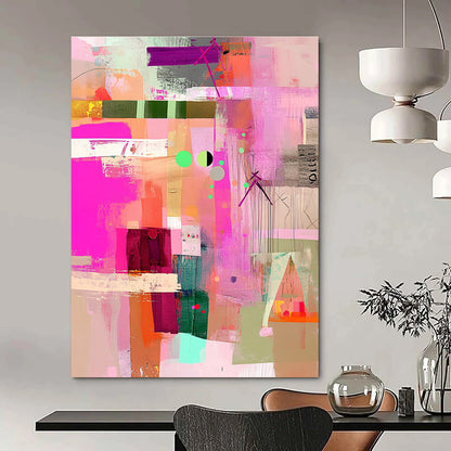 Colorful Collage Abstract for Bohemian Home & Art Studio STSC786