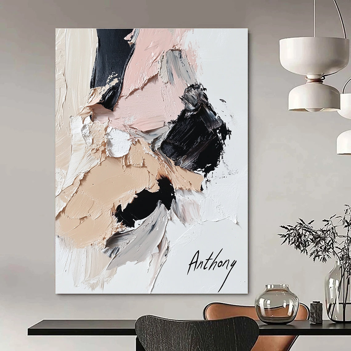 White and Blue Textured Abstract for Serene Bedroom & Minimalist Office STSC258