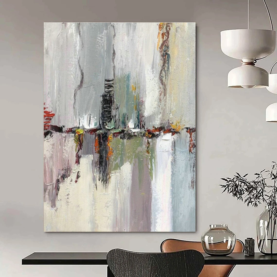 Abstract City Reflection Art for Urban Loft & Rooftop Bar DLZ0624