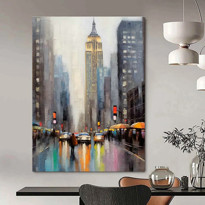 City Street Oil Painting for Living Room & Office DLZ0369