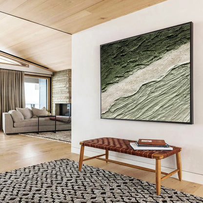 Green - Mud Textured Art: Bring Nature’s Rough Charm to Your Study DLZ2385
