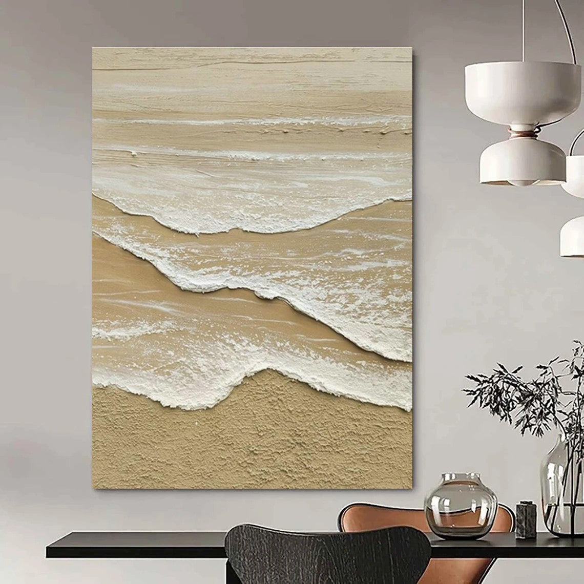 Textured Beach Wave Art for Coastal Home & Seaside Café DLZ1991