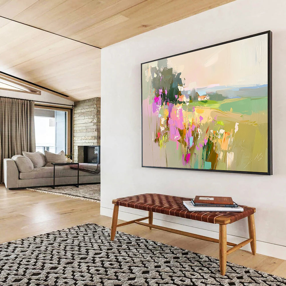 Colorful Pastoral Flowerscape Art for Countryside Villa Living Room & Bohemian - Style Café SC110