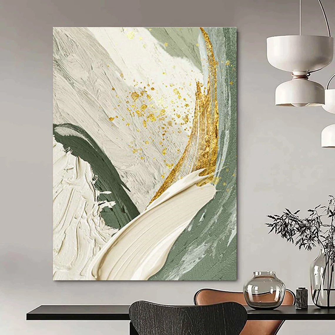 Gold - Speckled Abstract Art for Luxury Boutique & Glamorous Dining Room DLZ2195