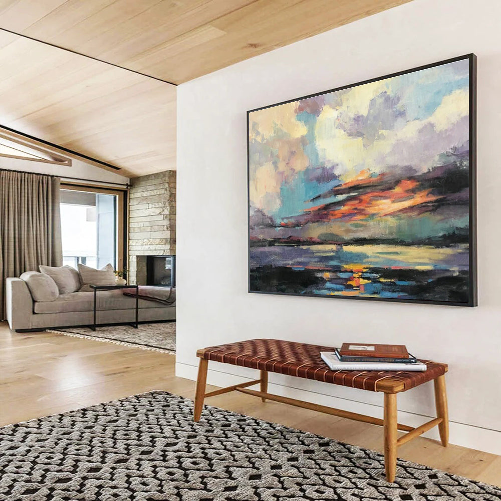 Sunset Sea View Abstract Art for Beachfront Hotel Balcony Lounges DLZ2581