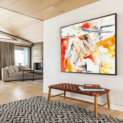 Dynamic Red - Orange Abstract Line Art for a Modern Office Seeking Focus and Creativity DLZ2784
