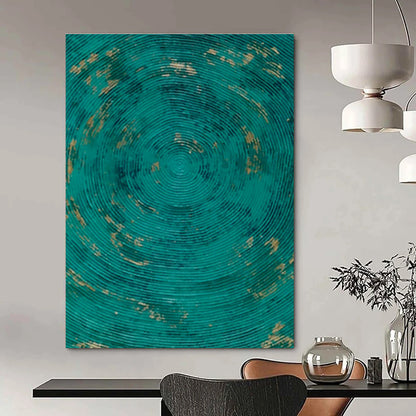 Teal - Gold Textured Art for Beachfront Resort Spa & Boho - Chic Living Room DLZ1794