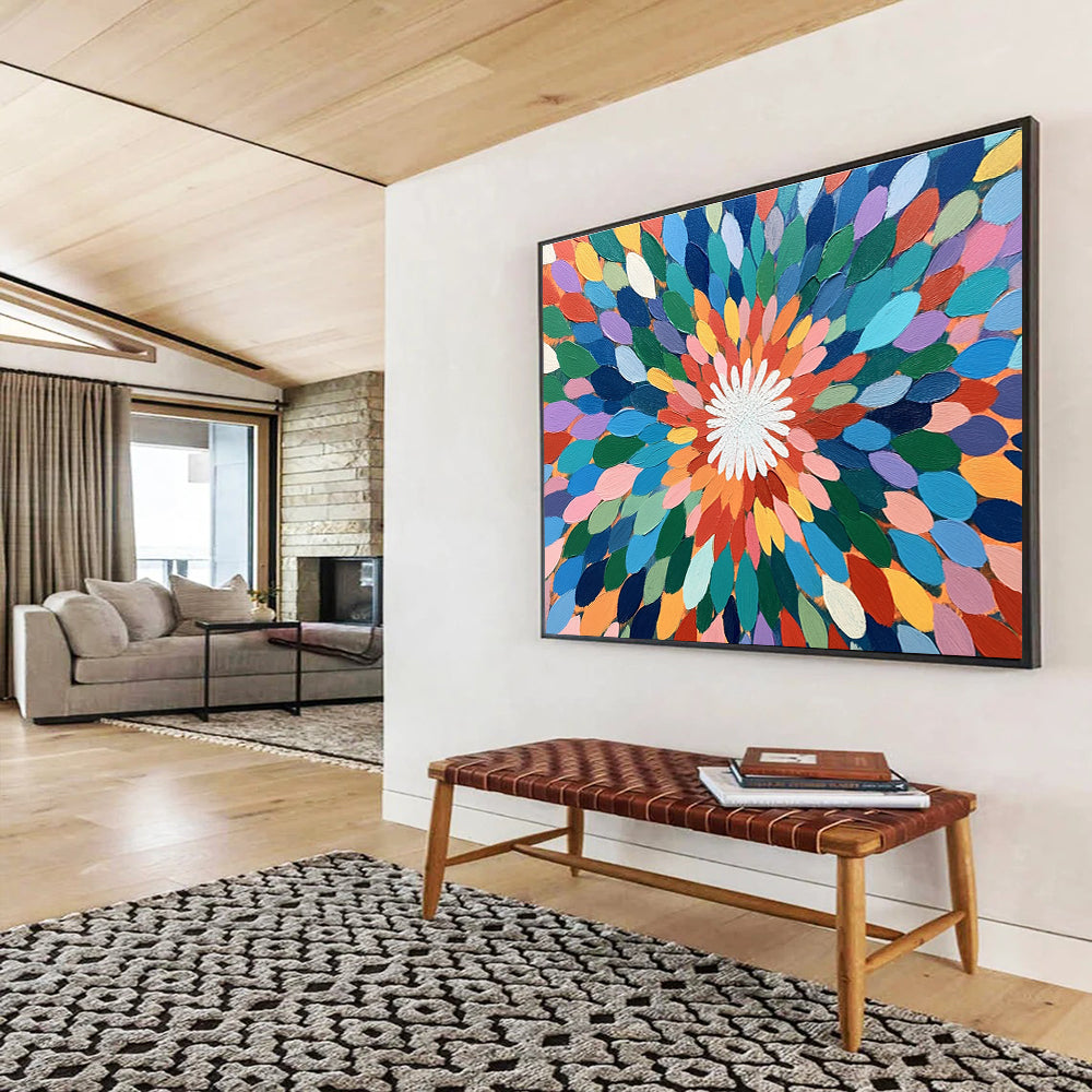 Colorful Flower Mandala Art for Bohemian - Style Home & Yoga Studio SC526