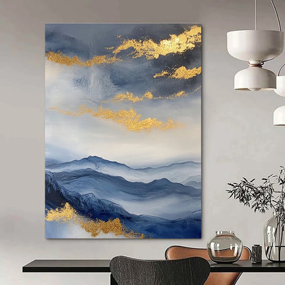 Golden Cloud Mountainscape for Luxury Home Decor & Asian - Inspired Spa STSC279