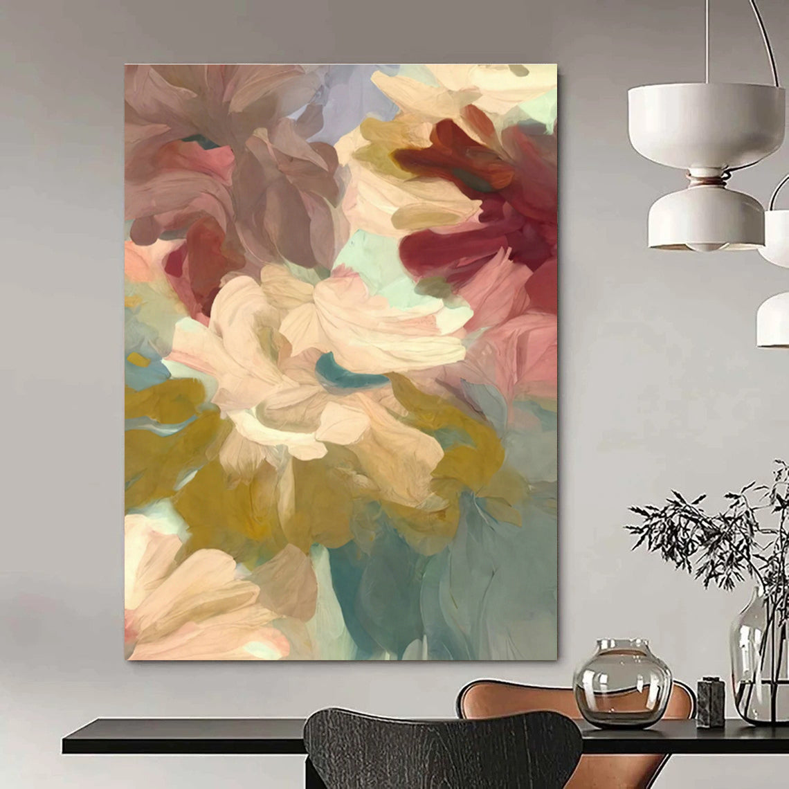 Soft Pastel Floral Art for Girls’ Bedroom & Light - Filled Café DLZ1360