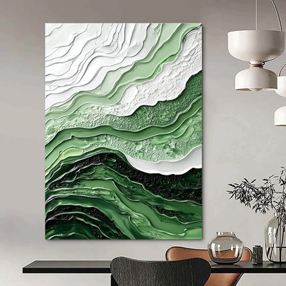 Textured Green and White Abstract for Nature - Inspired Spa & Eco - Friendly Home STSC445