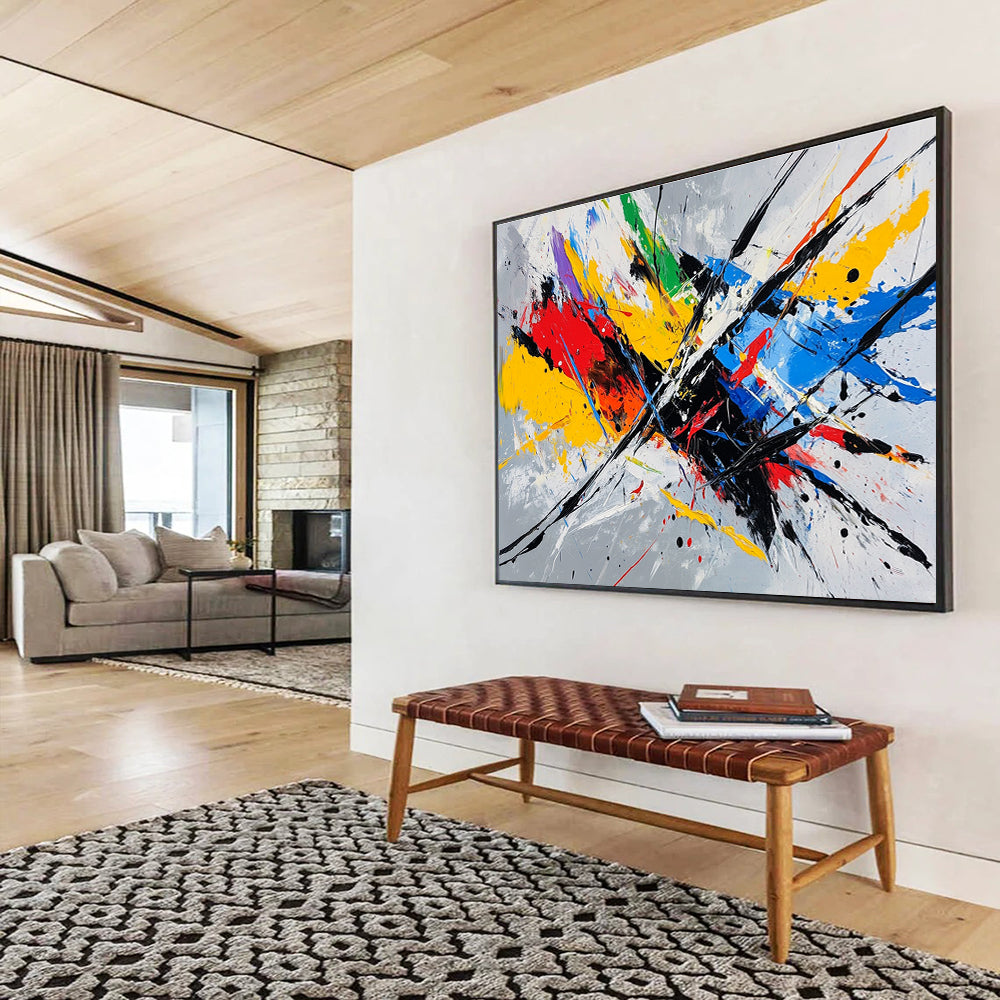 Explosive Color Splash Art for Creative Studio & Trendy Event Space SC156