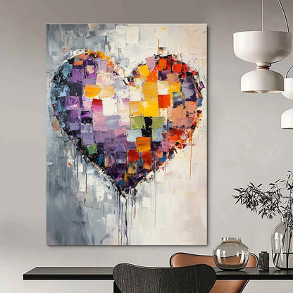 Colorful Patchwork Heart for Bohemian - Style Living Room & Love - Themed Gallery STSC559