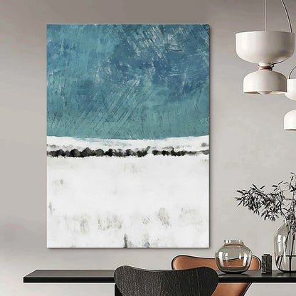 Blue - White Snowscape Art for Nordic - Style Home & Winter Lodge DLZ0680