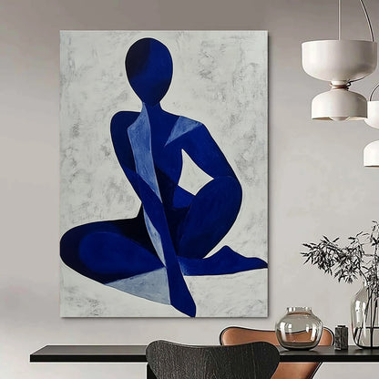 Blue Abstract Figure Art for Contemporary Art Gallery & Yoga Studio STSC1405