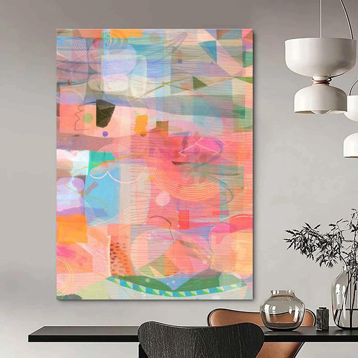 Colorful Geometric Art for Modern Office Breakout Spaces DLZ0163