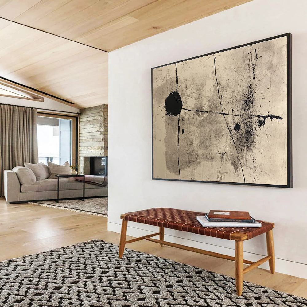 Black Ink Abstract Art for Industrial - Chic Café & Avant - Garde Art Gallery SC093