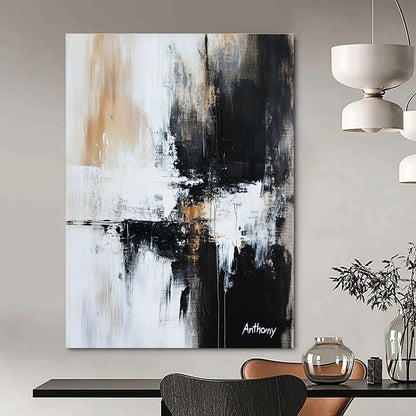 Monochromatic Abstract with Drips for Industrial - Chic Loft & Contemporary Art Gallery STSC741