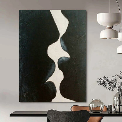 Black - White Abstract Kiss Art for Modern Love - Themed Café & Art - Themed Bedroom DLZ2114