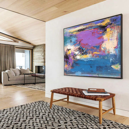 Purple - Blue Abstract Art for Creative Studio Lounges DLZ2545