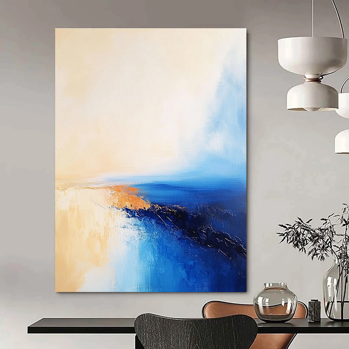 Minimalist Sea Abstract for Scandinavian - Style Home & Serene Meditation Room STSC599