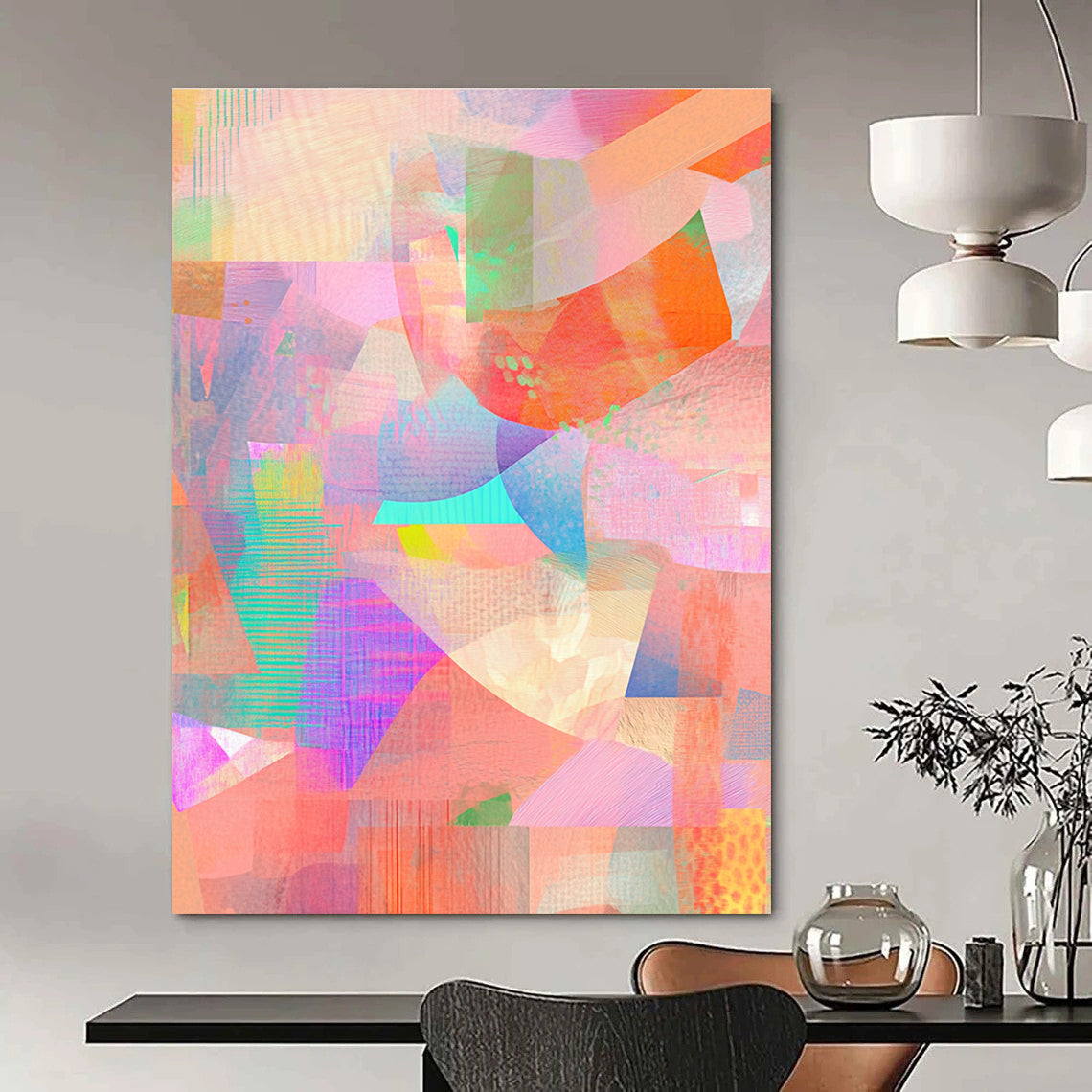 Pastel Color Collage Abstract for Girly - Chic Bedroom & Art Gallery Pop - Up STSC477