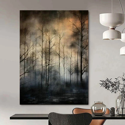 Dark Forest Landscape Art for Gothic - Themed Library & Nature - Inspired Lounge DLZ2119