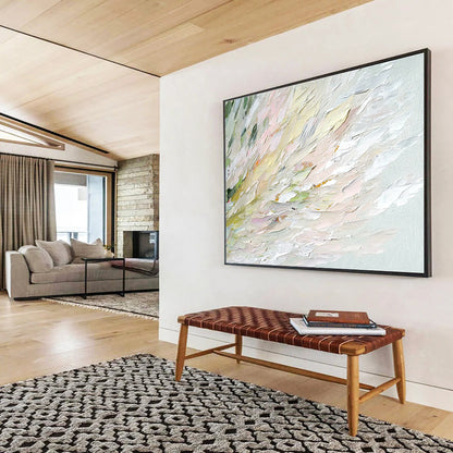 Soft Colorful Feathery Strokes Art for Elegant Bedroom & Art Gallery SC450