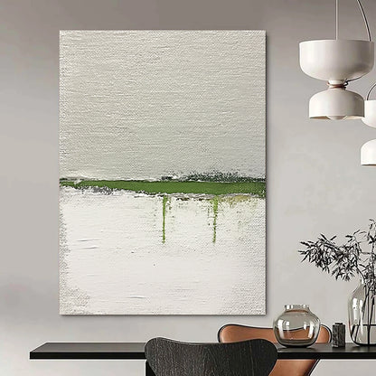 Green Drip on White Art for Minimalist Home & Contemporary Art Space STSC1094